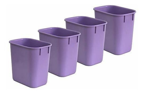 Papelera Acrimet 13qt (plástico) (color Morado) (juego De 4)