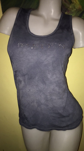 Remera Importada Benetton Talle S Gris Batik