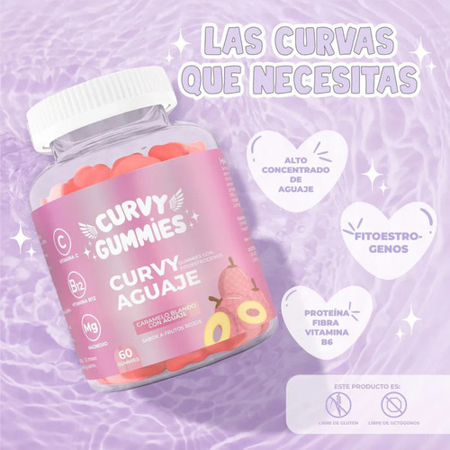 2 Curvy Gummies Aumenta Y Moldea Tu Figura - Caderas Y Senos