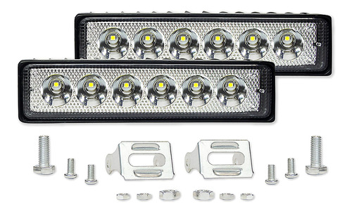 Par De Faros Tipo Barra 6 Leds Tunelight Auto/4x4/moto 24w