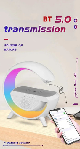 Lámpara De Mesa Altavoz Bluetooth Inteligente Atmósfera Color Blanco