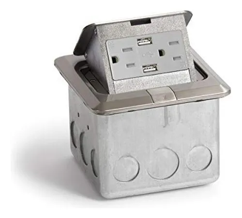 Caja De Piso Con Tomas Eléctricas Y Usb.