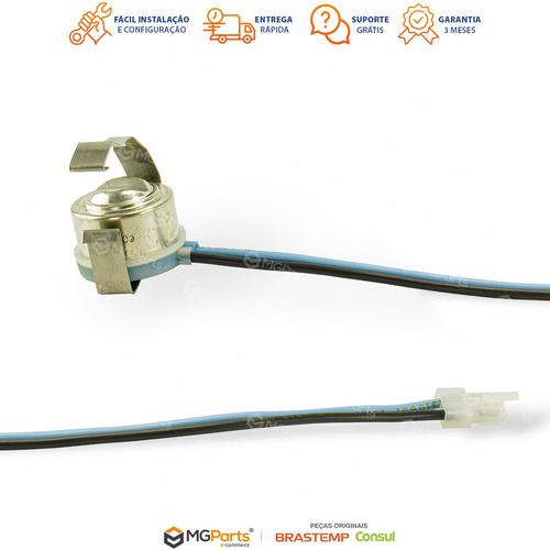 Kit Termostato Bimetal Sensor 10k Geladeira Brastemp Consul