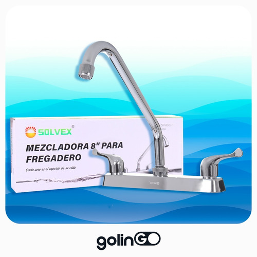 Llave Mezcladora Solvex Fregadero Acero Inoxidable Cromo