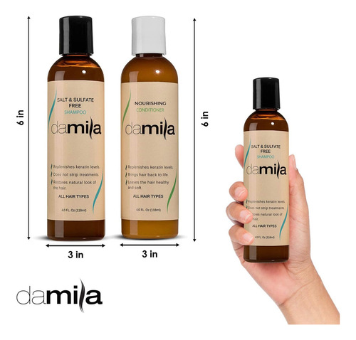 Shampoo E Condicionador Sem Sal E Sulfato Damila Para Cabelo