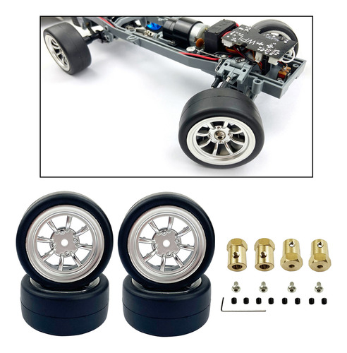 Neumáticos De Goma Rc Para Wpl D12 Rc Adaptador De Oro