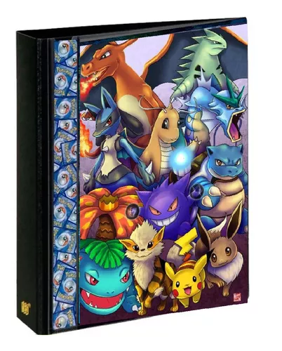 Pasta Fichário Álbum Pokémon Charizard para cards cartas + 10