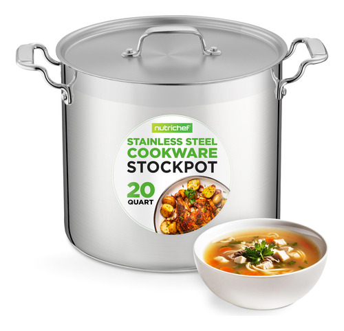Olla De 20 Cuartos Con Tapa De Acero Inoxidable Grande
