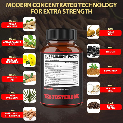Suplemento Para Hombre Ayuda Aumentar Masa Muscular 60 Cáps.