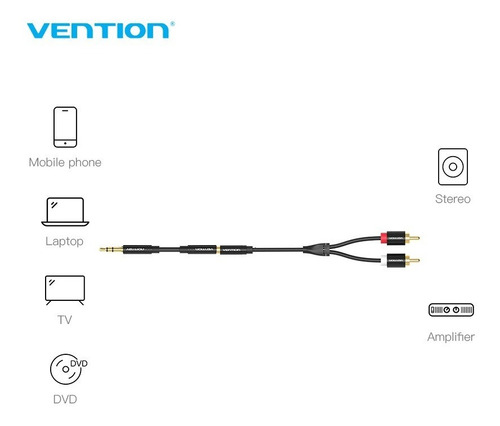 Cable Auxiliar 3.5mm Hembra Trs - 2 Rca Splitter Stereo Pc