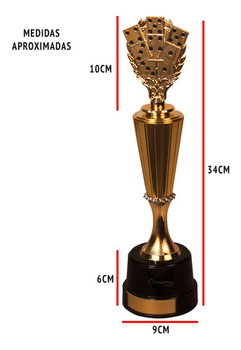 Imagem 4 de 4 de Troféu Piazza Domino 38cm