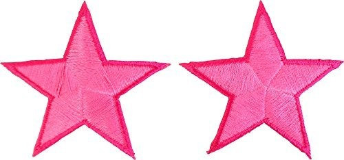 Pink Star  1 3/4   2 por El Precio De Uno.  bordado Hierr