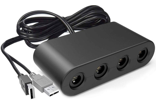 Adaptador de controle Gamecube para PC/Nintendo Switch/Wii U, cor preta