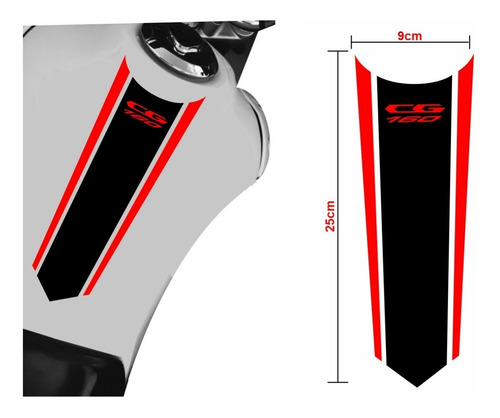 Kit Adesivos Cg Fan 2023 Gravata + Tanque Lateral .prata10