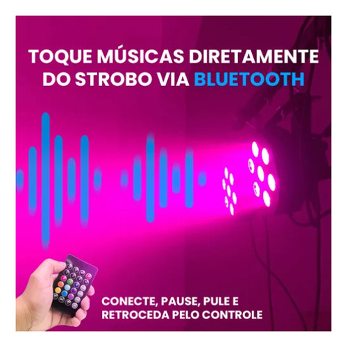 Canhão De Luz Led Jogo De Luzes Som Bluetooth Com Controle