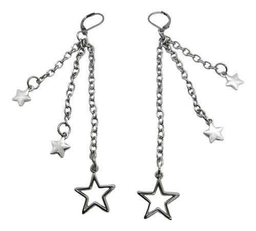 Aros Cadena Estrellas Y2k Aesthetic Kawaii Punk Grunge