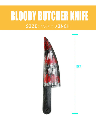 Cuchillo De Carnicero Sangriento Realista Falso, Cuchillo