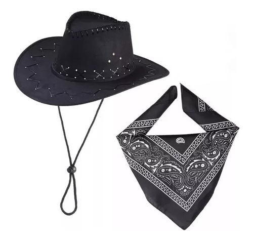 Sombreros Gamuza Para Adultos + Pañoleta Vaquero Disfraz