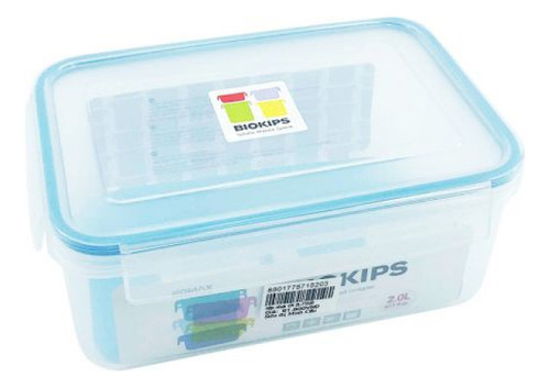 Contenedor Con Tapa Rectangular Plástico Komax 2l.