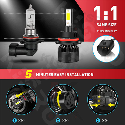 9007 Kit Faros Led Para 2000 01 02 03 04 05 06 07 Jetta A4