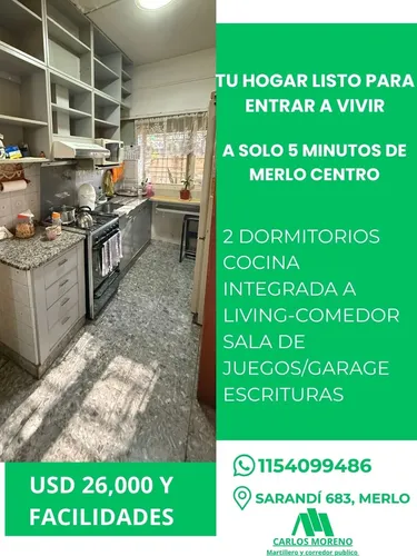 Tu Nuevo Hogar, Cerca Del Centro De Merlo