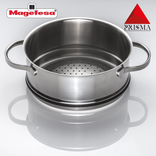 Olla De Vapor 20 Cm Acero Inoxidable Apta Para Inducción