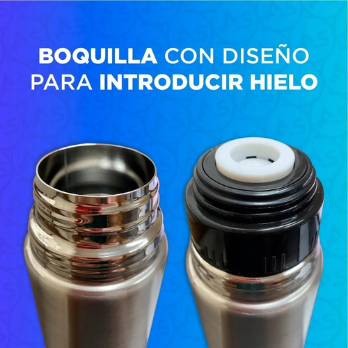 Imagen 5 de 10 de Termo Bala 1 Litro Acero Inoxidable Matero Pico Cebador Mate