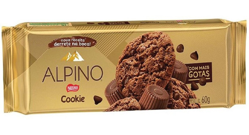 Imagem 1 de 4 de Biscoito Cookies Alpino Nestlé 60 Grs