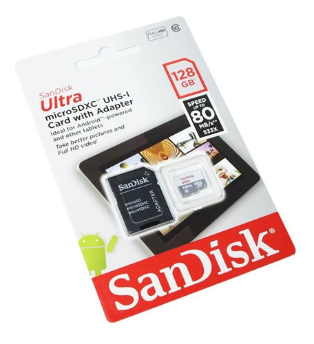 Tarjeta de memoria SanDisk SDSQUNS-128G-GN6TA Ultra con adaptador SD 128GB