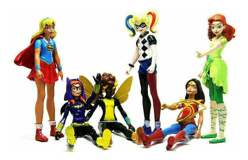 6pcs Dc Comics Super Hero Girls Harley Quinn Figura Juguete 