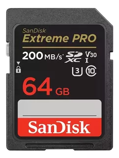 Memoria Sandisk Sd Extreme Pro 64gb 4k Uhs-i C10 U3 200mbs