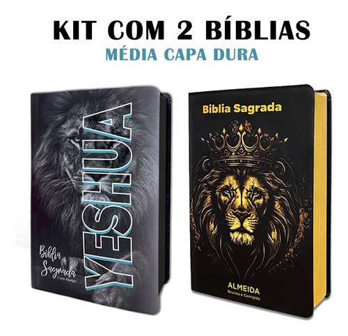 Kit 2 Bíblias Letra Grande Luxo Com Harpa - Edição De Promessas, De João Ferreira De Almeida. Biblia Sagrada, Vol. 2. Editorial King's Lit, Capa Dura, Edição Revista E Corrigida Em Português, 2023