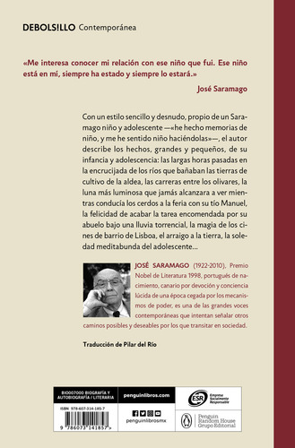 Las pequeñas memorias, de Saramago, José. Contemporánea Editorial Debolsillo, tapa blanda en español, 2016
