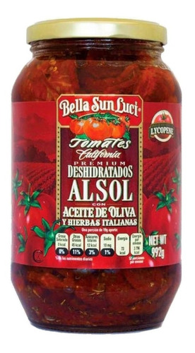 Tomates California Deshidratados Al Sol Bella Sun Luci 992gr