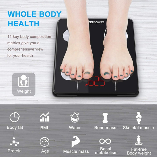 Imagen 4 de 5 de Bascula De Peso Corporal Bluetooth Hasta 400 Lb