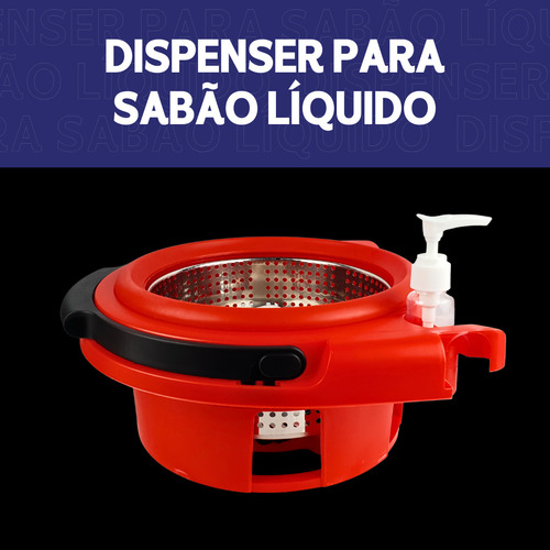 Mop Giratório - Cabo C/ 150cm 3 Refil Com Alça E Roda Kaftor