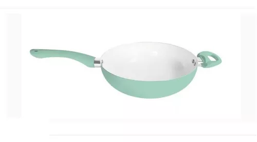 Wok Antiadherente Con Tapa Y Mango Silicona 26 Cm Carol