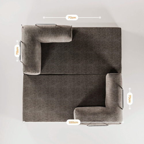 Sofá Cama Bloom Retrátil E Modular Sofá Na Caixa - Cinza