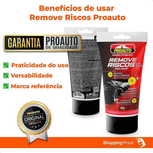 Kit 3 Tira Riscos Acabamento Transparente Proauto Fácil 150g