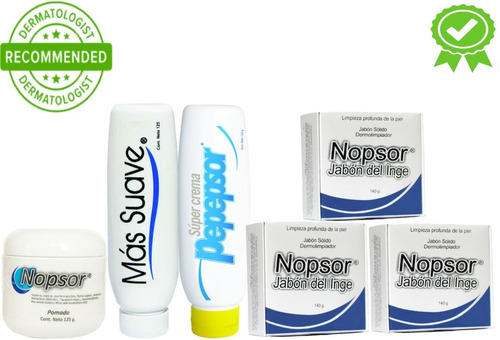 Kit Nopsor Auxiliar Tx De Psoriasis Con 3 Jabones Sólidos