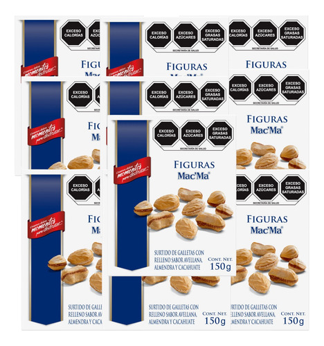 Figuras Galleta 4 De 150g C/u Avellana Almendra Cacahuate E
