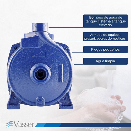 Bomba centrífuga centrífuga Vasser QC 75 0.75hp color azul 220V