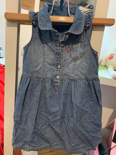 Vestido De Jean Levis Talle 2-3 Años Divino Con Volados