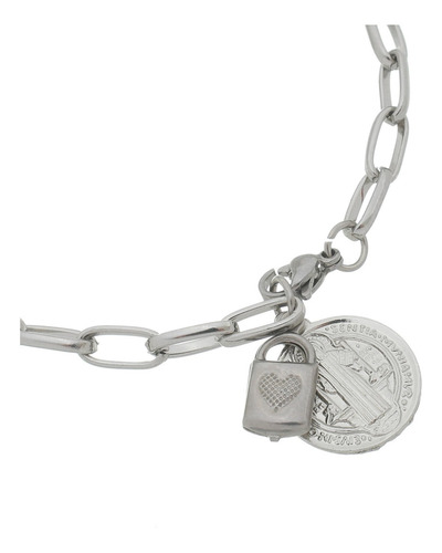 Pulseira Cadeia Consagração São Bento Corrente Inox