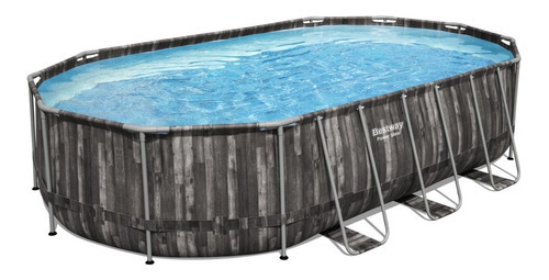 Piscina Estructural Bestway Oval 20.241 Litros Color Gris Oscuro