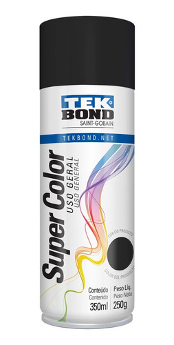  Pintura Spray Tekbond Negro Mate 350 Ml