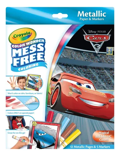 Crayola Color Wonder Cars 3 Para Colorear Sin Problemas, 12