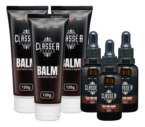 Classe A Barber Óleo Para Barba + Kit Balm Barba Hidratante