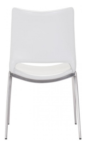 Silla De Comedor Ace Blanco/acero Këssa Cdmx Color De La Estructura De La Silla Plateado Color Del Asiento Blanco Diseño De La Tela Liso
