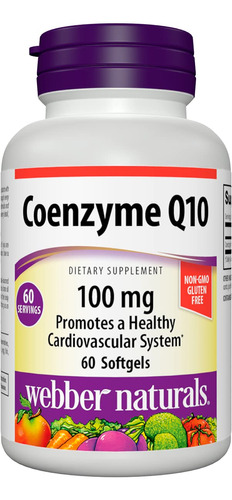Webber Naturals Coenzima Q10 (coq10) 100 Mg, Antioxidante De
